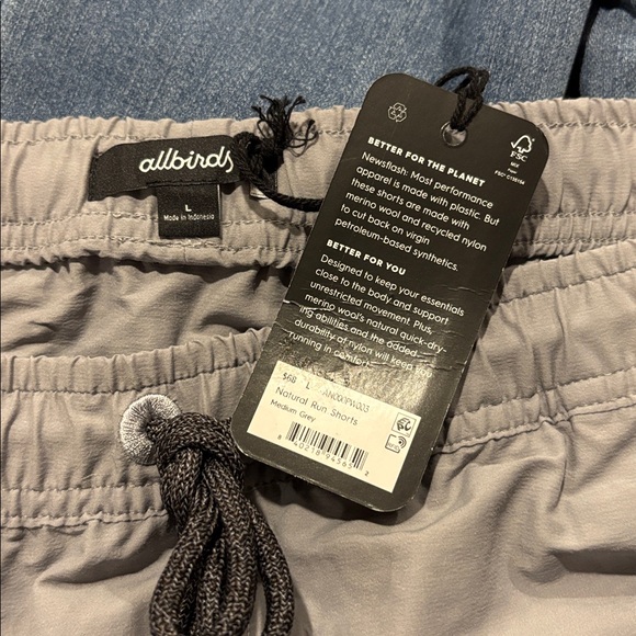 NWT Allbirds Natural Run Athletic Shorts in Medium Grey - Picture 3 of 9